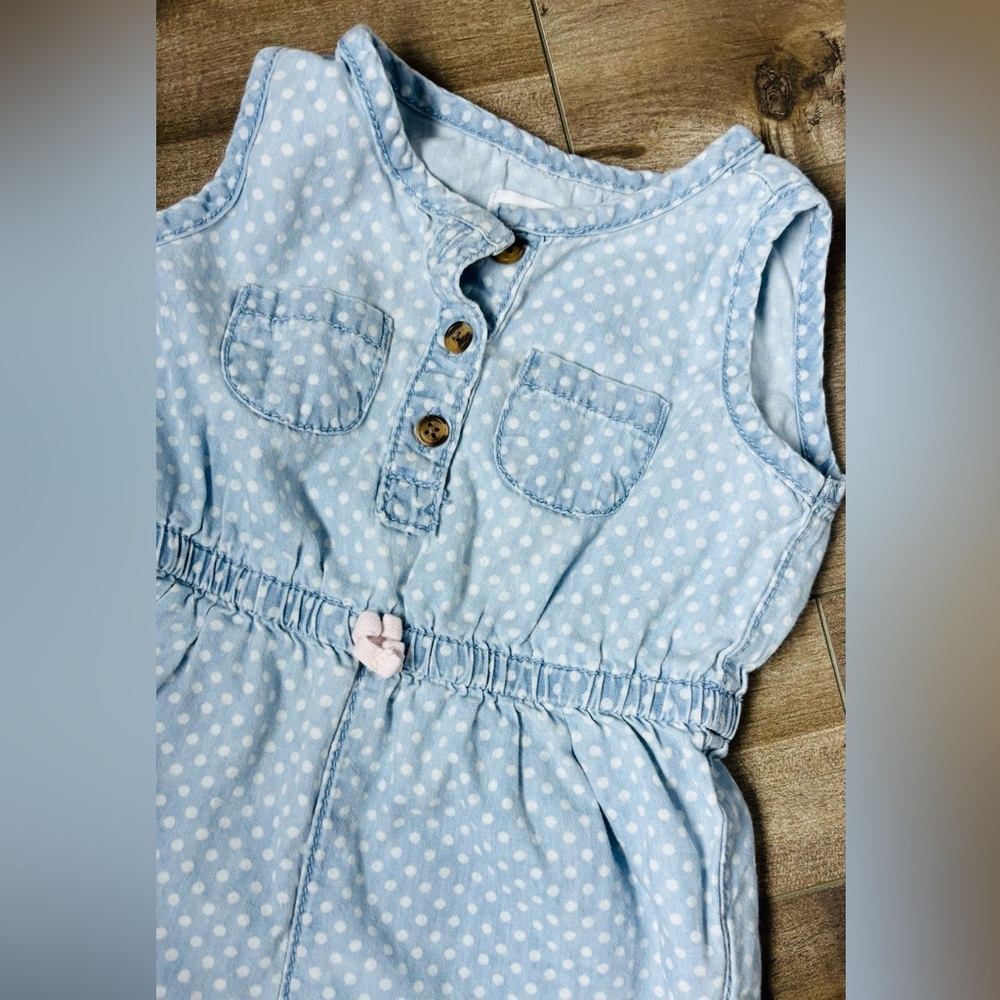 Joe Fresh Baby Blue Polka Dot Jumpsuit - Picture 3 of 6